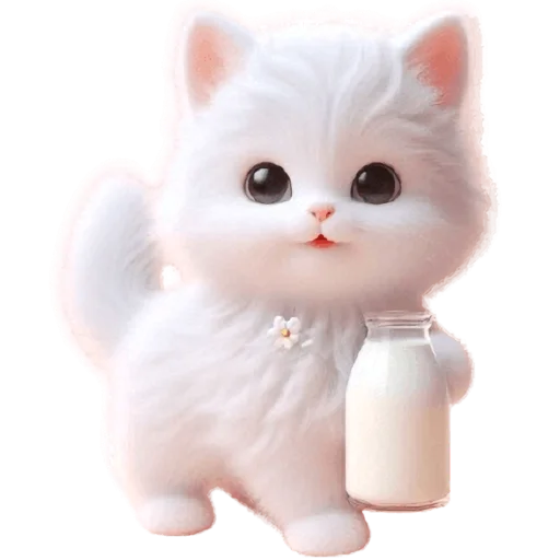 🥛 Стикер «Белая котька» для Telegram