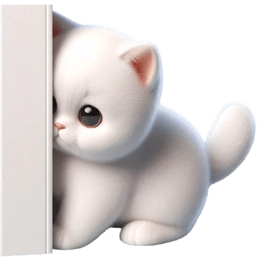 👁 Стикер «Белая котька» для Telegram