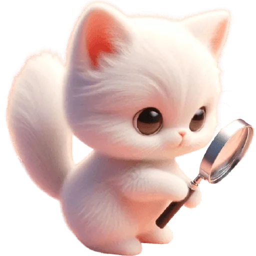 🔎 Стикер «Белая котька» для Telegram