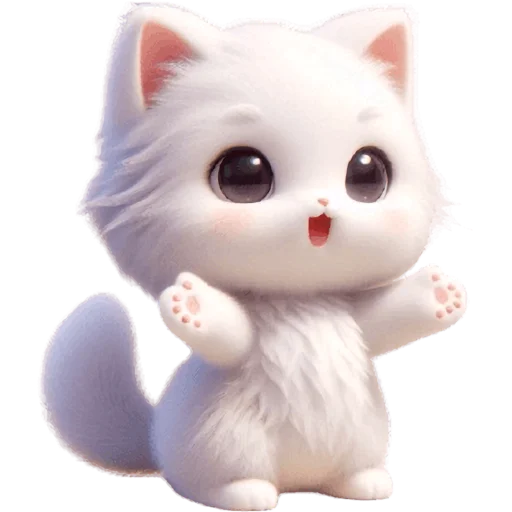 🤗 Стикер «Белая котька» для Telegram