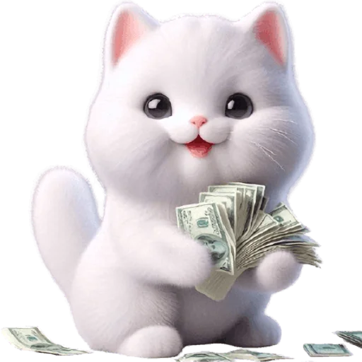 💸 Стикер «Белая котька» для Telegram