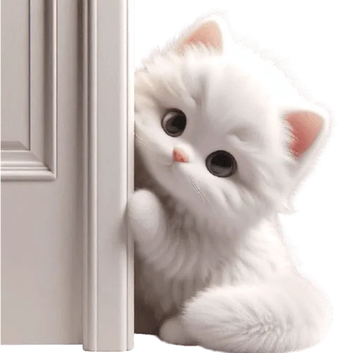 👀 Стикер «Белая котька» для Telegram