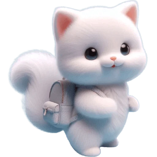 🎒 Стикер «Белая котька» для Telegram