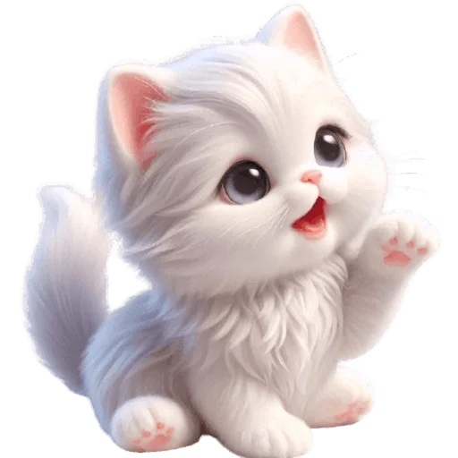 🐾 Стикер «Белая котька» для Telegram