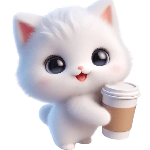 🧋 Стикер «Белая котька» для Telegram