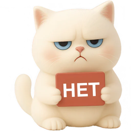 ❌ Стикер «Белый Пушистик» для Telegram