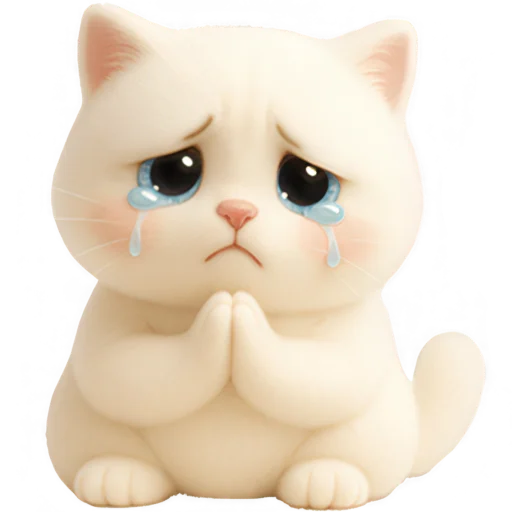 😭 Стикер «Белый Пушистик» для Telegram
