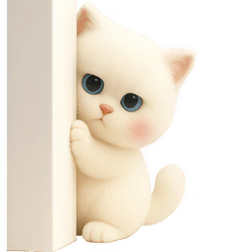 👀 Стикер «Белый Пушистик» для Telegram