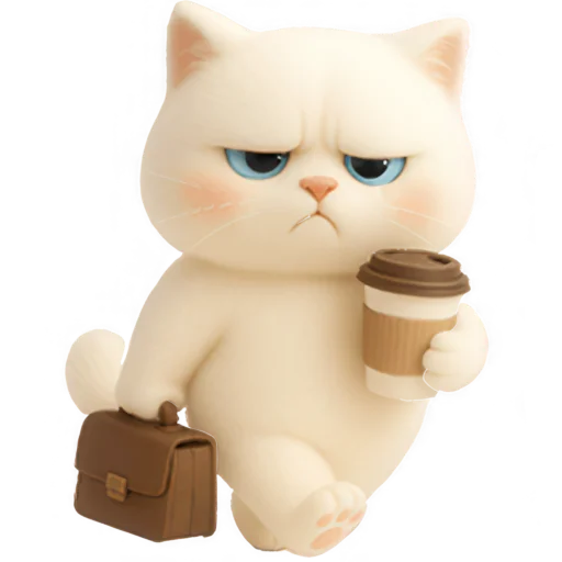 💼 Стикер «Белый Пушистик» для Telegram