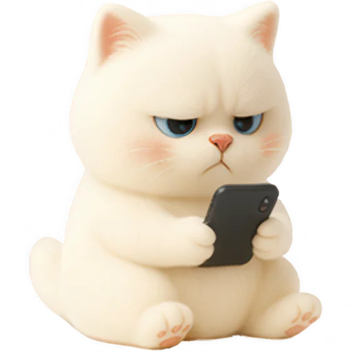 😤 Стикер «Белый Пушистик» для Telegram