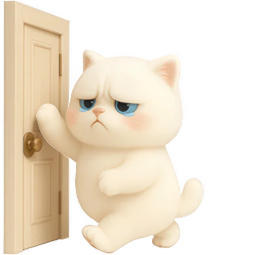 🚪 Стикер «Белый Пушистик» для Telegram