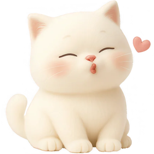 😘 Стикер «Белый Пушистик» для Telegram