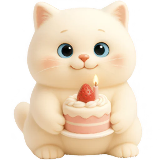 🎂 Стикер «Белый Пушистик» для Telegram