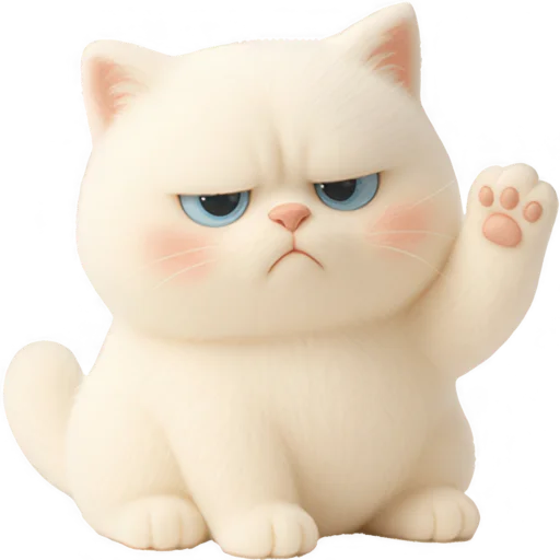👋 Стикер «Белый Пушистик» для Telegram