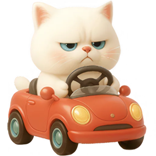 🚗 Стикер «Белый Пушистик» для Telegram