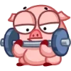 🏋️‍♂️ Эмодзи «Свинка Винки - Winky pig emoji» для Telegram