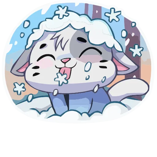 😋 Эмодзи «Зимние Бисквит и Ванилька» для Telegram