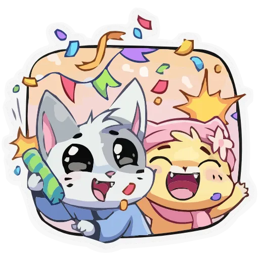 🥳 Эмодзи «Зимние Бисквит и Ванилька» для Telegram