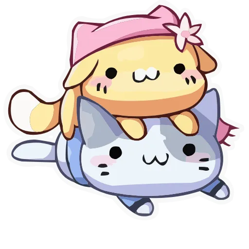😌 Эмодзи «Зимние Бисквит и Ванилька» для Telegram
