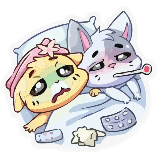 🤧 Эмодзи «Зимние Бисквит и Ванилька» для Telegram