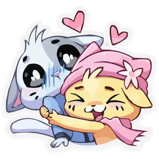 🤗 Эмодзи «Зимние Бисквит и Ванилька» для Telegram