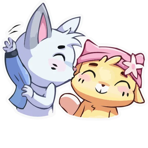 😘 Эмодзи «Зимние Бисквит и Ванилька» для Telegram