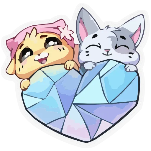 🥰 Эмодзи «Зимние Бисквит и Ванилька» для Telegram