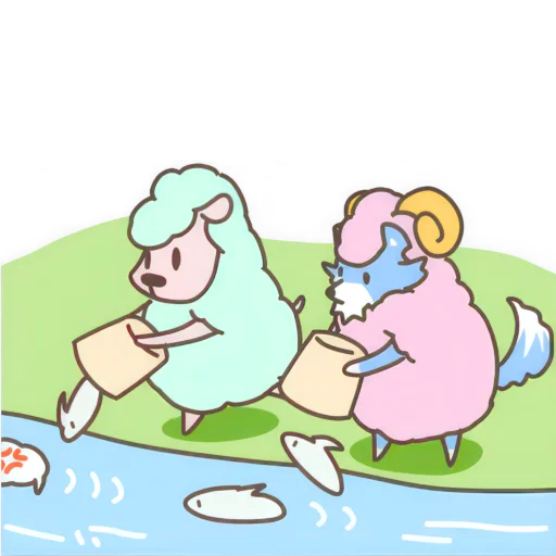 🐠 Стикер «Волк и Овечки» для Telegram