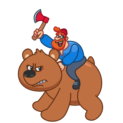 🐻 Эмодзи «Дровосек» для Telegram