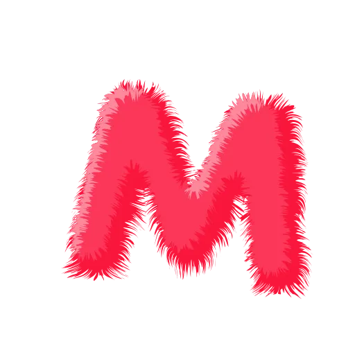 🍉 Эмодзи «Wool Letters Melon - розовые шерстяные буквы с анимацией» для Telegram