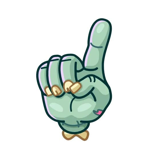 ☝️ Эмодзи «Zombie Hand» для Telegram
