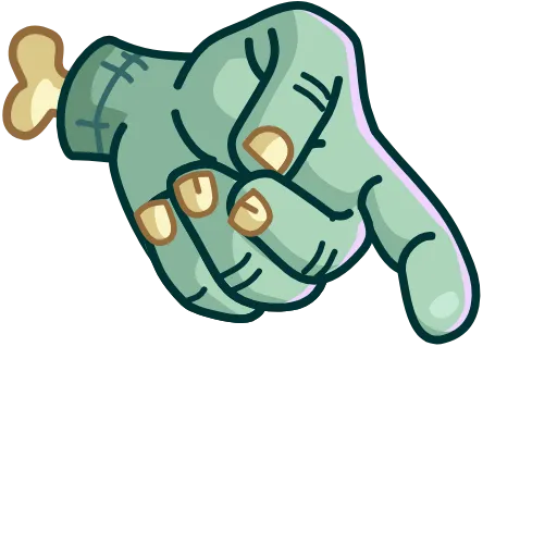 👇 Эмодзи «Zombie Hand» для Telegram