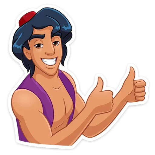 👍 Стикер «​​​​Аладдин и его друзья» для Telegram