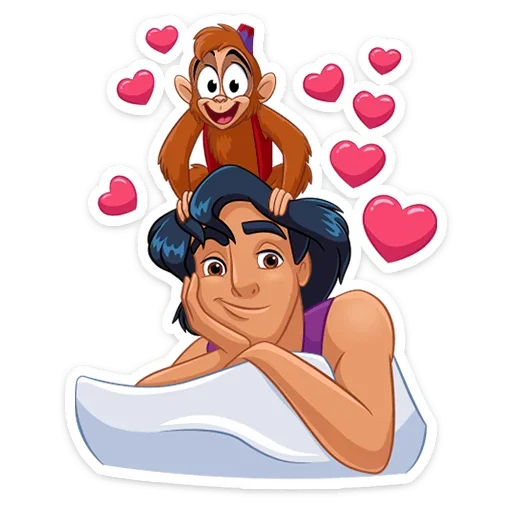 😍 Стикер «​​​​Аладдин и его друзья» для Telegram