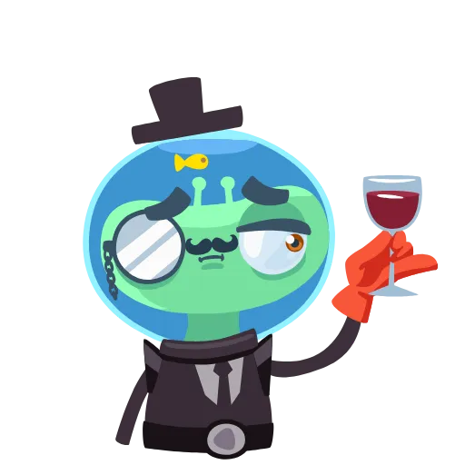 🍷 Стикер «Alien Grisha» для Telegram