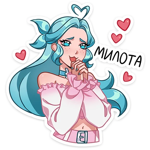 🥰 Стикер «Знакомьтесь Альма&; Её знак зодиака — Рыбы стихия — вода, а внутренний мир — необъятный океан из ...» для Telegram