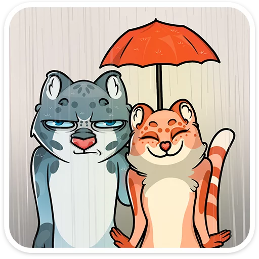 ☔️ Стикер «Cat tenderness» для Telegram