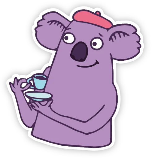 ☕ Стикер «Коала Анжела» для Telegram