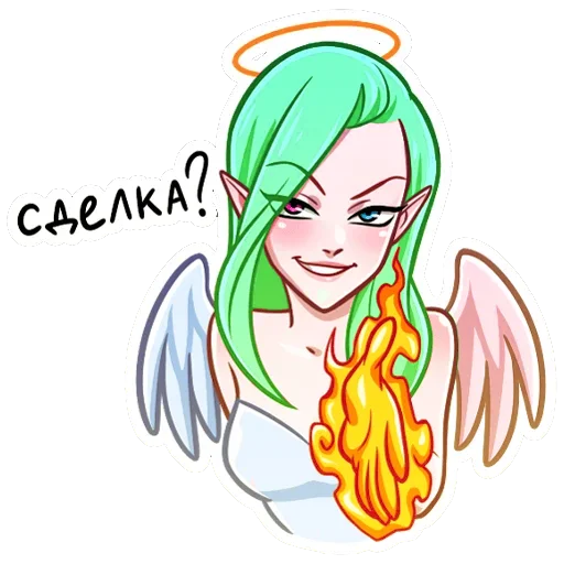 😈 Стикер «Ангел Николь» для Telegram