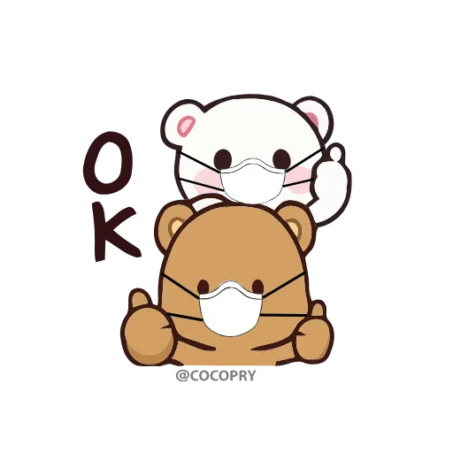 😷 Стикер «Animated Milk and Mocha Bears» для Telegram