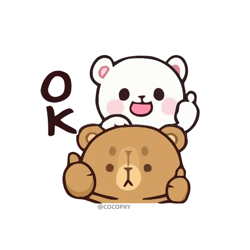 👍 Стикер «Animated Milk and Mocha Bears» для Telegram