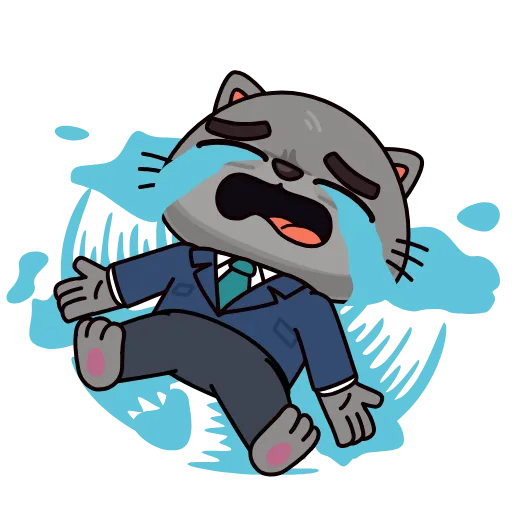 😭 Стикер «Бизнес кот» для Telegram