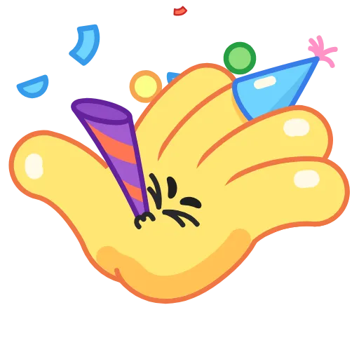 🥳 Стикер «Funny Hands» для Telegram