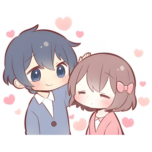 😊 Стикер «Anime boy and girl» для Telegram