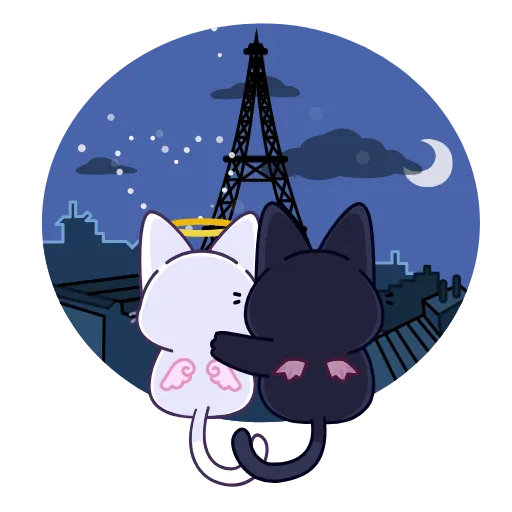 🇫🇷 Стикер «Аннет и Сейлем» для Telegram