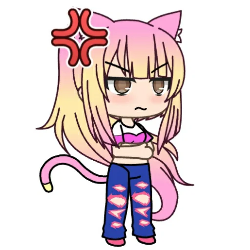 😡 Стикер «Анюша Котик (Gacha life)» для Telegram