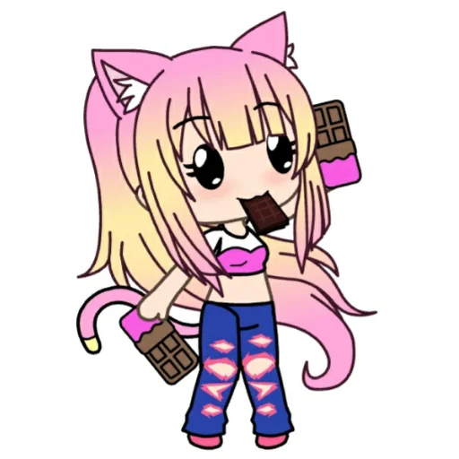 🍫 Стикер «Анюша Котик (Gacha life)» для Telegram