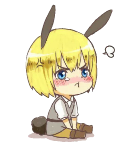☹ Стикер «attack on titan chibi .saku» для Telegram