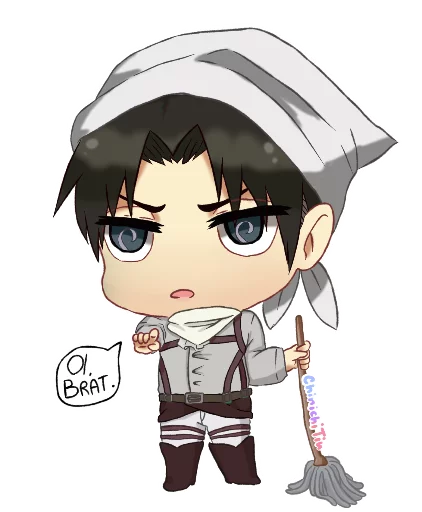 😠 Стикер «attack on titan chibi .saku» для Telegram