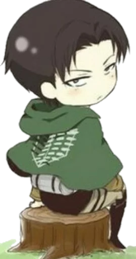 😒 Стикер «attack on titan chibi .saku» для Telegram